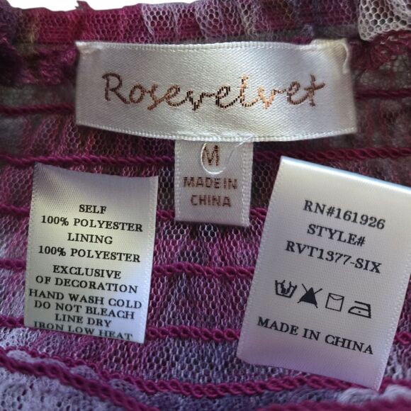 Pink Floral Ruched Crop Blouse W 3/4 Sleeves - M - Picture 3 of 10